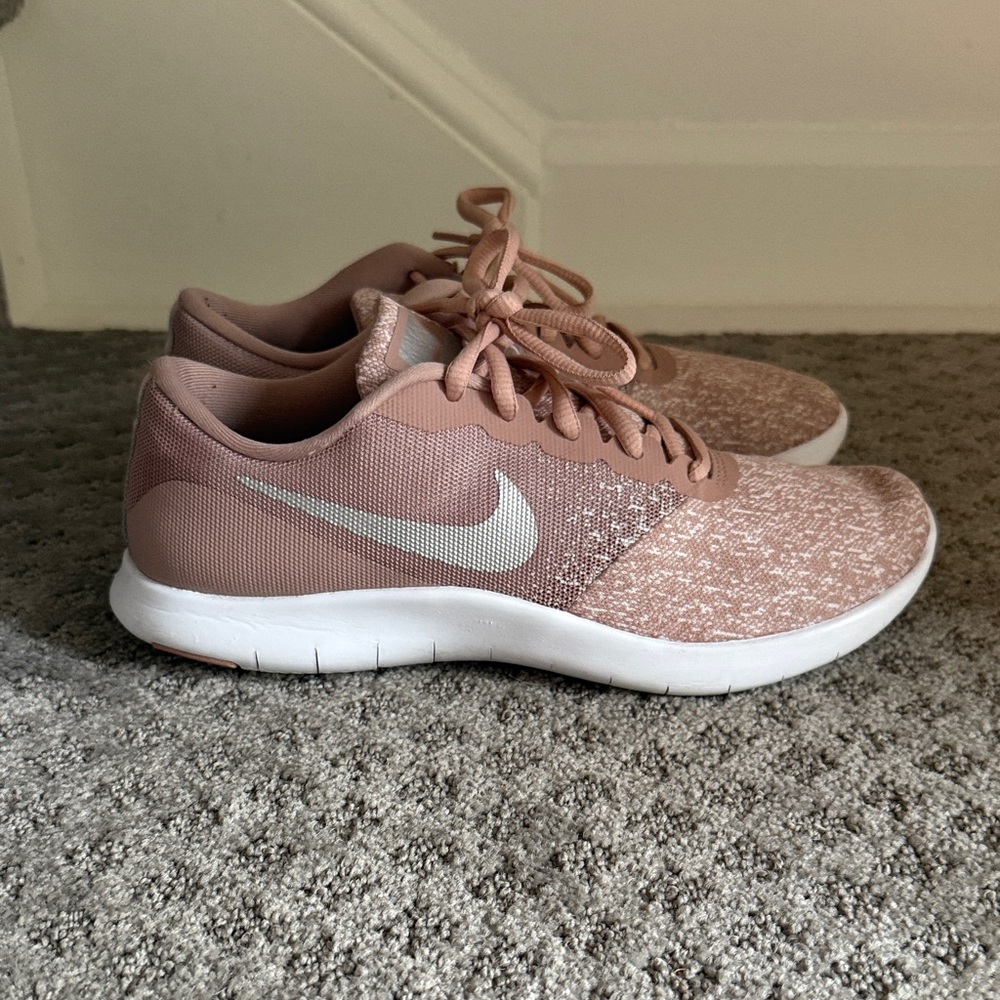 Nike Women's Rose and White Sneakers
